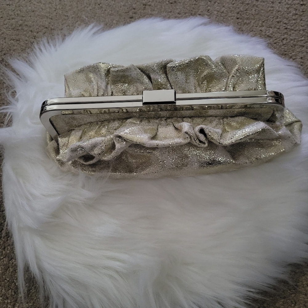 Charming Charlie Gold Clutch & Crossbody Purse - Picture 4 of 10
